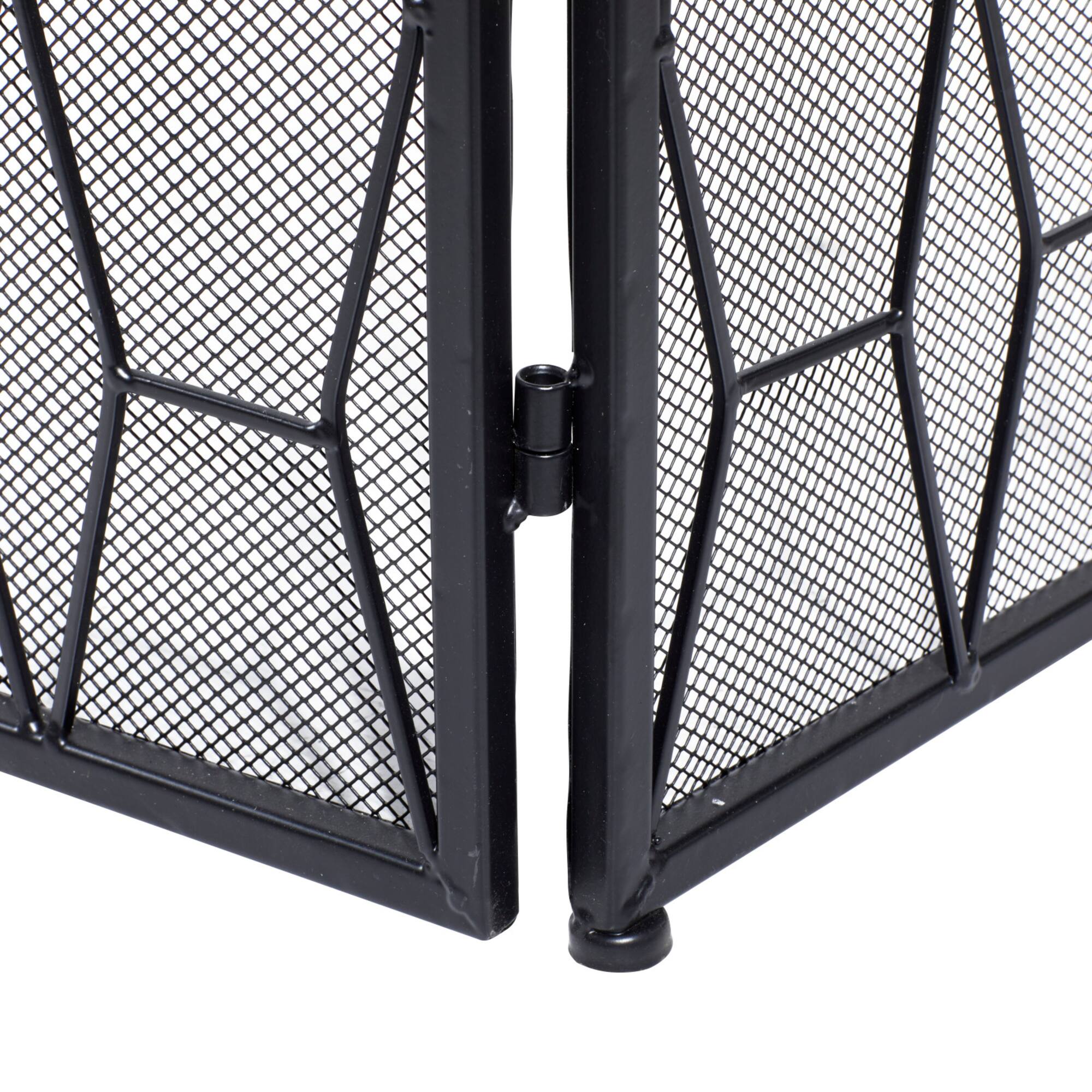 Black Metal Contemporary Fireplace Screen, 31" x 51" x 1"